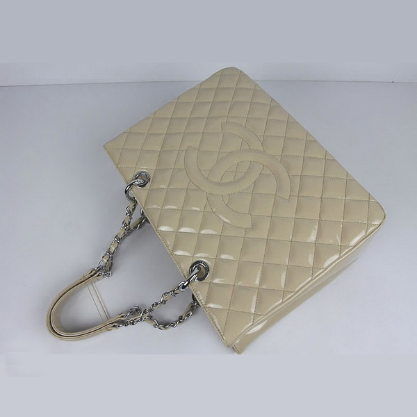 Chanel Handbags Apricot Patent Leather with Silver Hardware 50995