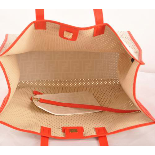 Fendi Punch Saffiiano Leather Shoulder Bag F2543 White
