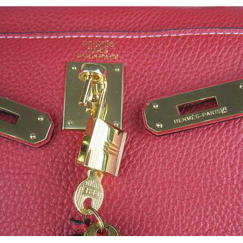 Hermes Kelly Handbags 32CM Red(gold)