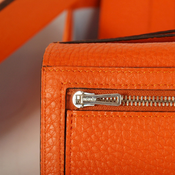 Hermes 2 flod original leather wallet in Orange