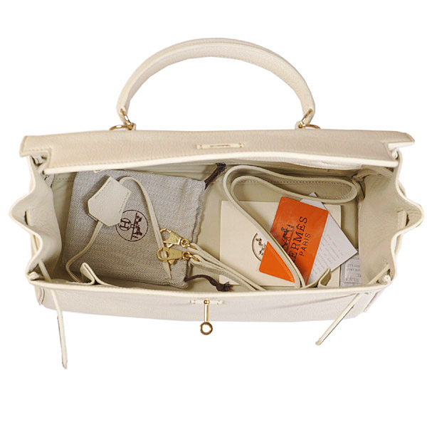 Hermes kelly 35CM Cream togo leather(Gold)