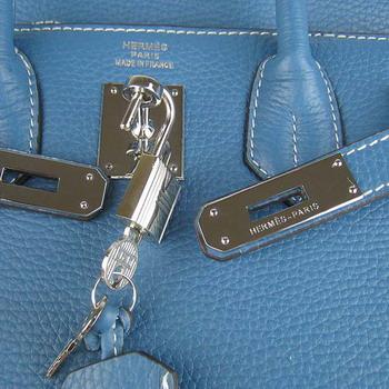 Birkin 30CM Middle Blue (silver)