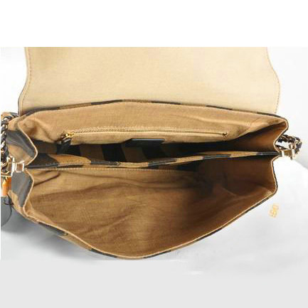 Fendi Paris Pequin Large Fabric Shoulder Bag F2556