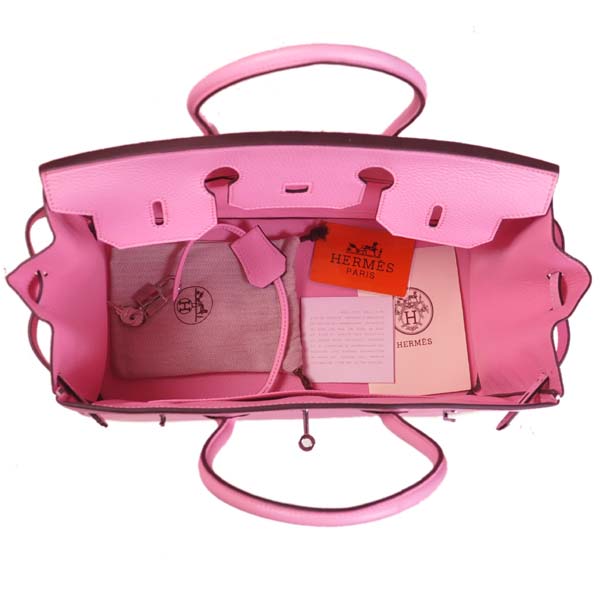 Hermes Birkin 35CM clemence leather in Cherry Pink with Silver hardware