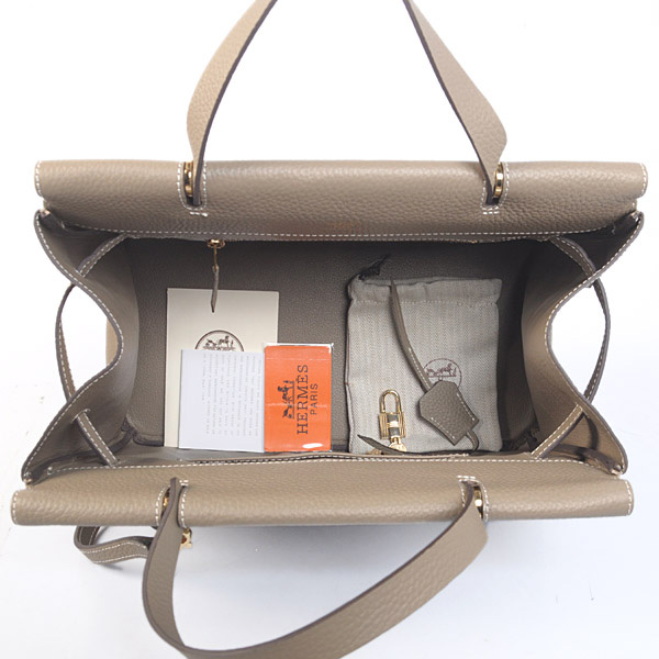 Hermes Spring Summer 2013 Shopping Bag H1046 in Dark Grey with Gold hardware