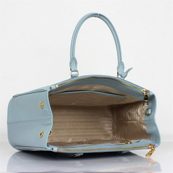 Hot Sell Prada Classic Saffiano Leather Medium Tote Bag BN1801 Light Blue