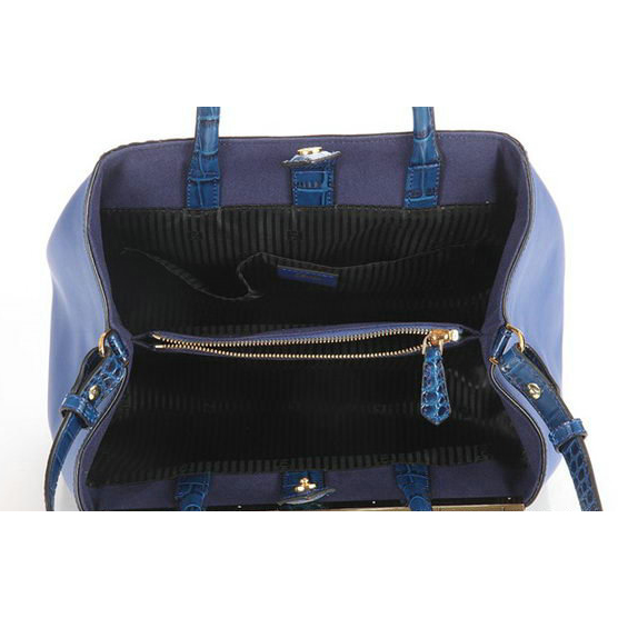 Fendi Fall Winter 2012 2Jours Original Croco Leather Tote Bag F001 Blue