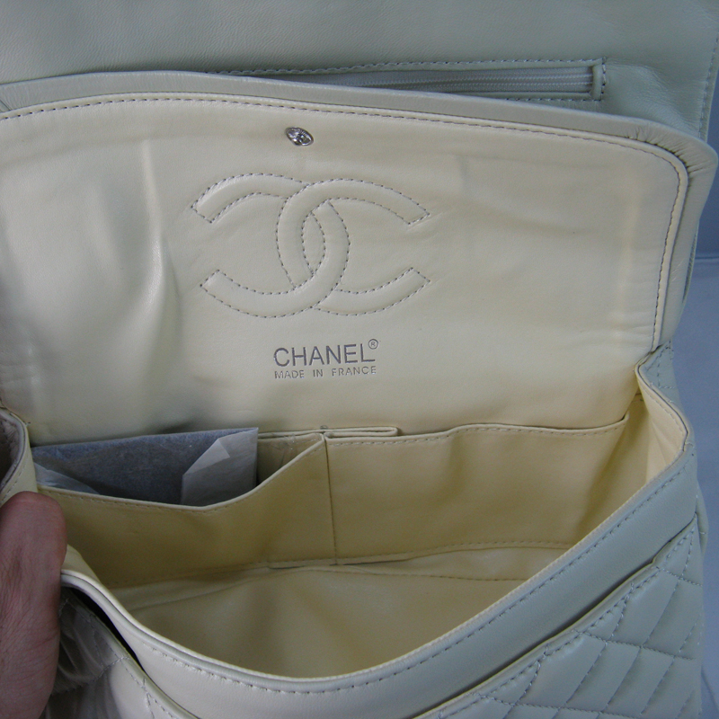 Chanel beige color with Silver chain