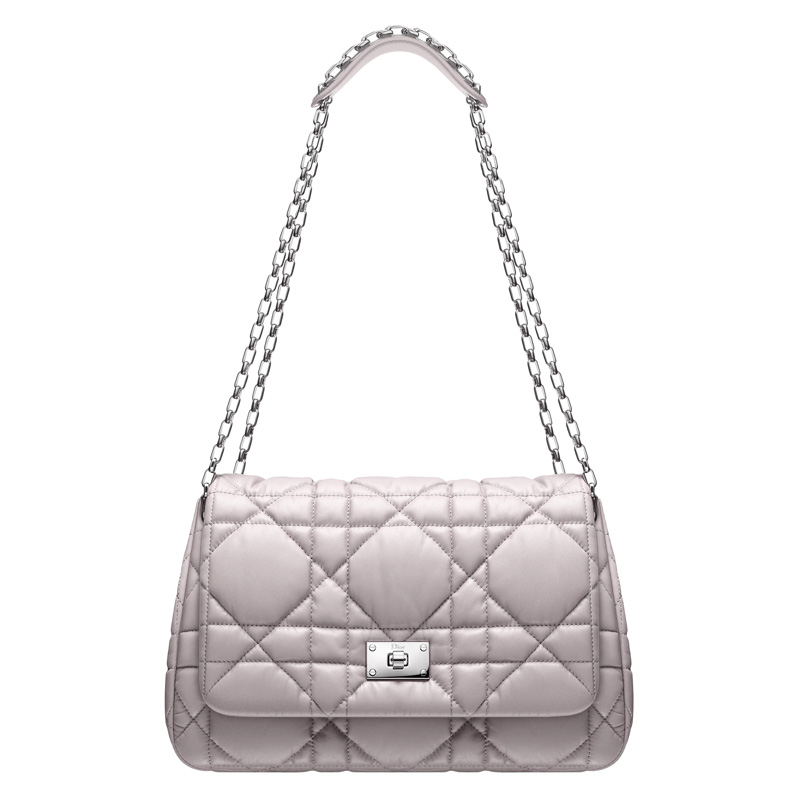 Mink grey leather 'Dior Milly La Foret' bag