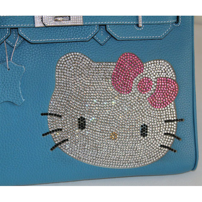 Hermes Birkin Hello Kitty 35CM Togo Leather Bag Blue HK0001