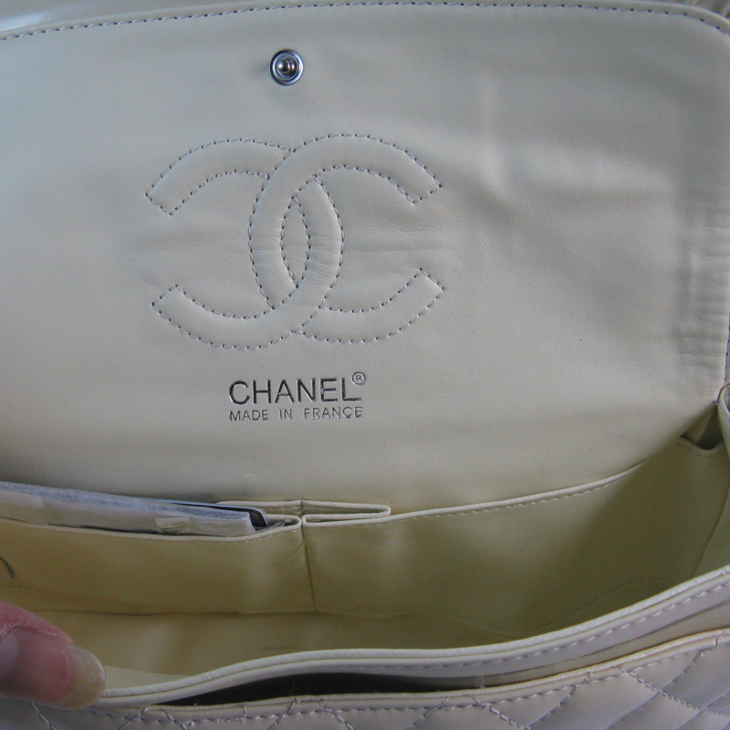 Chanel beige color with Silver chain