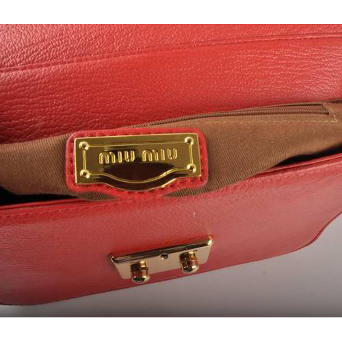 Miu Miu Tote Flap Bags Calf Leather 7428 Red