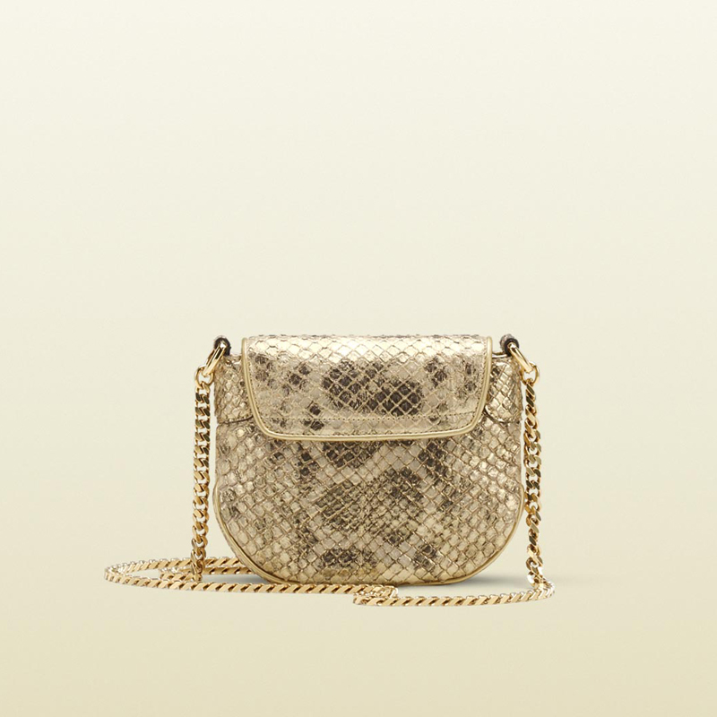 Gucci tigrette shoulder bag with tiger head and chain detail