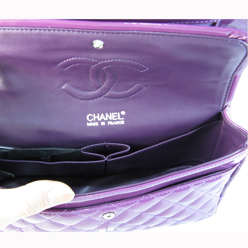 Chanel purple color with Silver chain