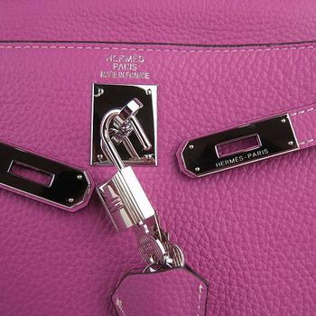 Hermes Kelly Handbags 32CM light Purple(silver)