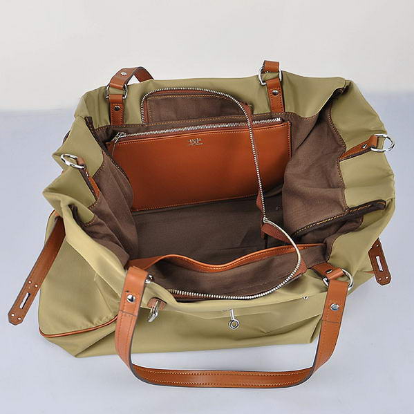 Hermes 2012 Waterproof Fabric Shoulder Bag Apricot