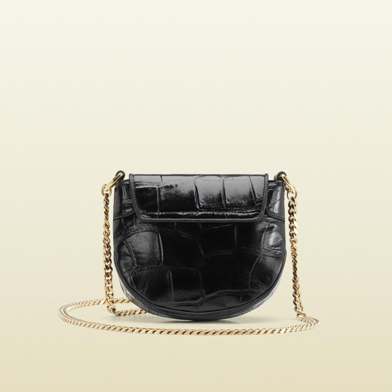 Gucci tigrette shoulder bag with tiger head and chain detail