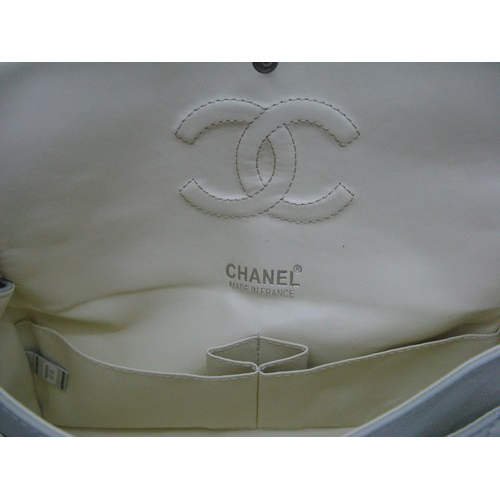 Chanel lambskin leather Beige Flap bag with Silver chain