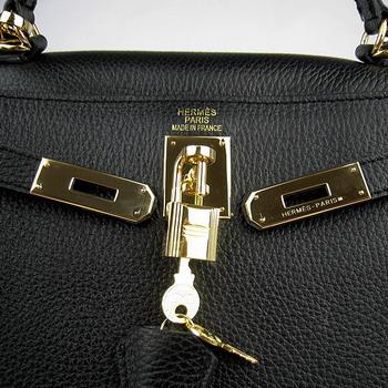 Hermes Kelly 32CM Black(gold)