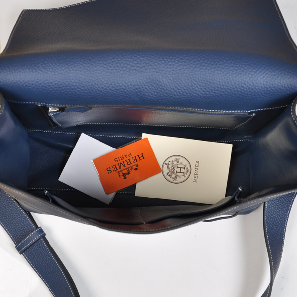 Hermes Alfred men Bag clemence leather in Dark Blue