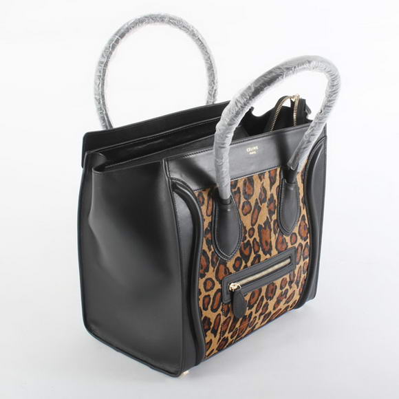 Celine Luggage Bags Jumbo in Leopard Black