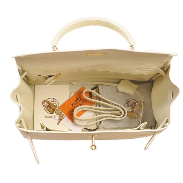 Hermes kelly 35CM clemence leather in Off-white with Gold hardware