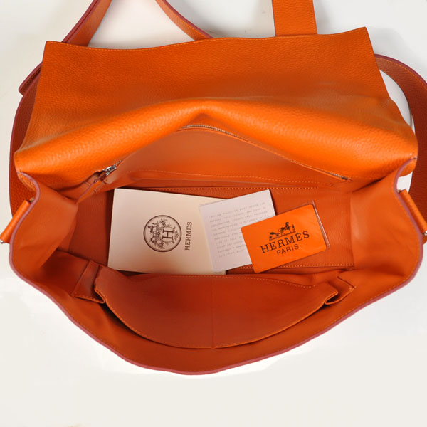 Hermes Alfred men Bag clemence leather in Orange