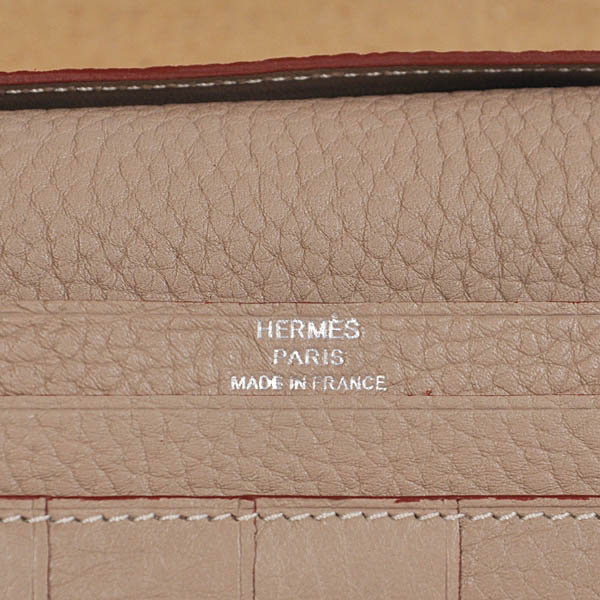 Hermes 2 flod original leather wallet in Light grey