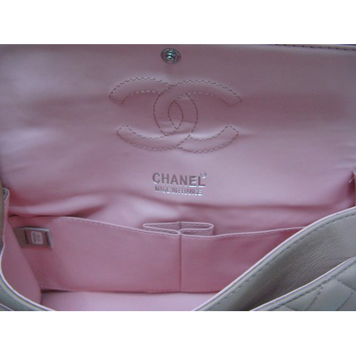 Chanel lambskin leather Pink Flap bag with Silver chain