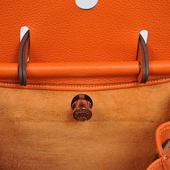 2012 New Hermes HerBag 31CM Togo leather Bag 9051 Orange Camel