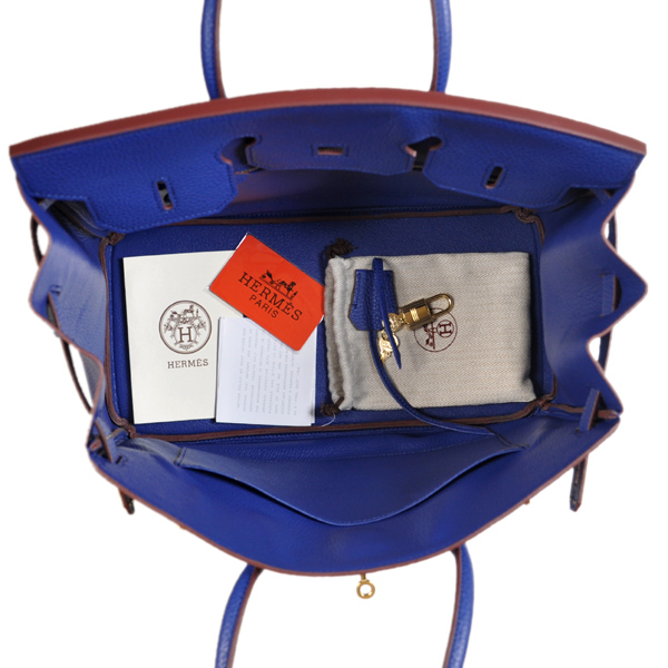 Hermes Birkin 35CM clemence leather in Sapphire with Gold hardware