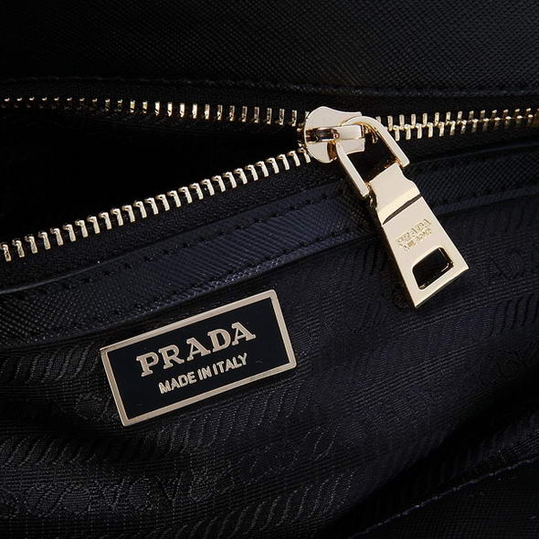 Hot Style Prada Classic Saffiano Leather Medium Tote Bag BN1801 Black