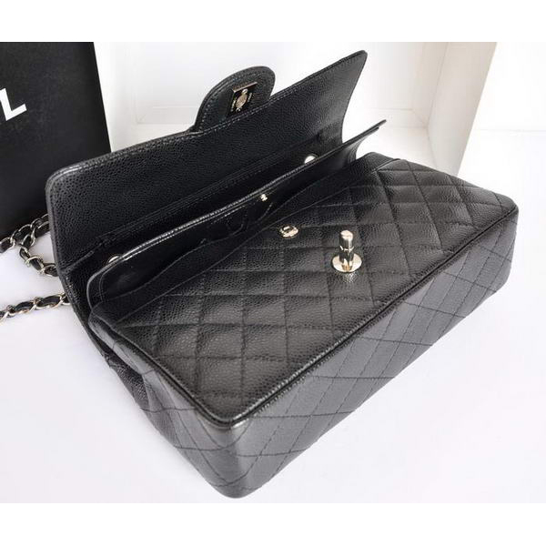 Chanel A1112 Flap Bag Original Caviar Leather Black