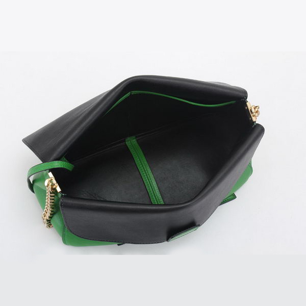 Celine Gourmette Small Bag in Ferrari Leather Green