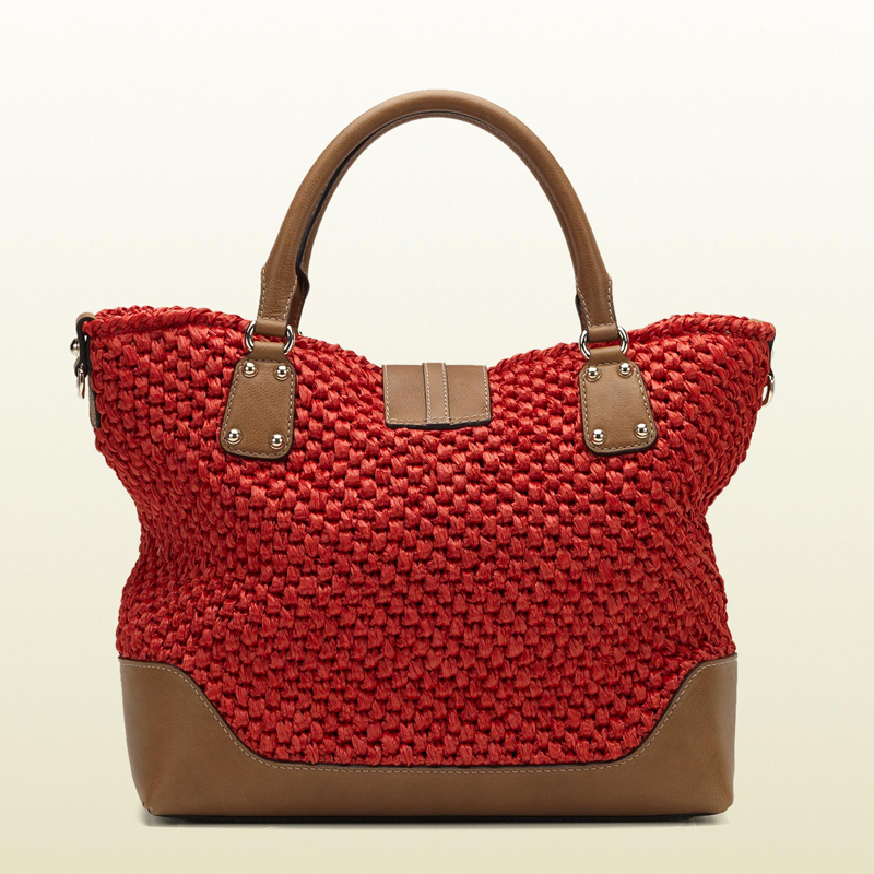 gucc 'santa monica' large tote with embossed gucci trademark