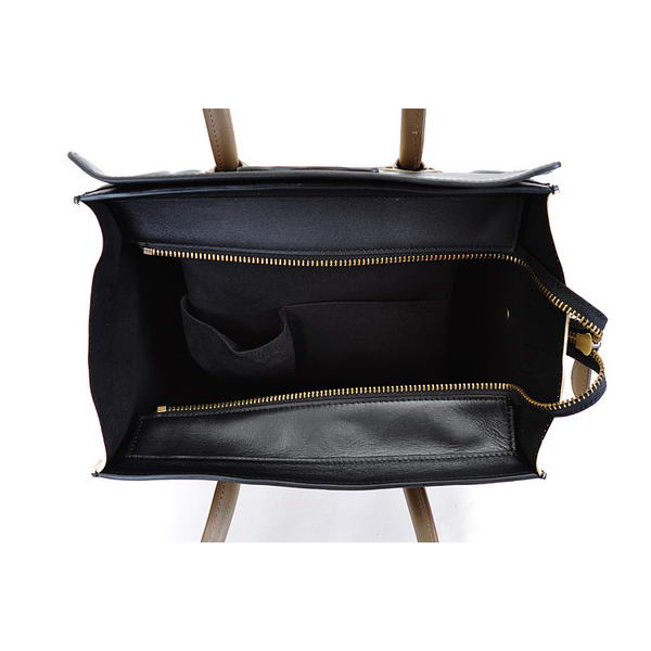 Celine Luggage Mini Boston Bag Ferrari&Suede Leather Black