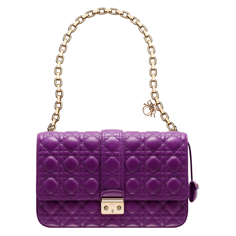 Large purple leather 'Miss Dior' bag