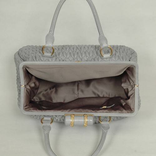 Miu Miu Nappa Leather Cloquet Tote Bag 8662L Grey