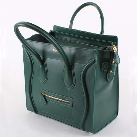 Celine Luggage Bags Medium in Nappa Atrovirens