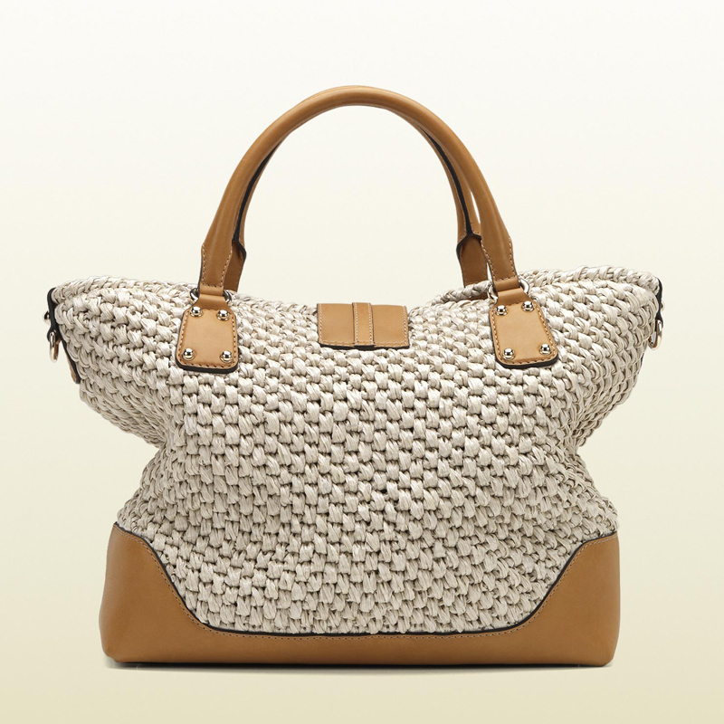 gucc 'santa monica' large tote with embossed gucci trademark