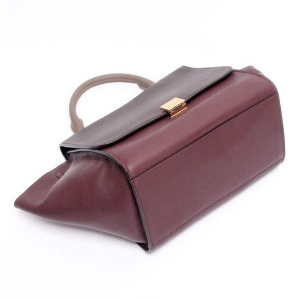 Celine Trapeze Bags Original Leather 64430 Bordeaux Khaki