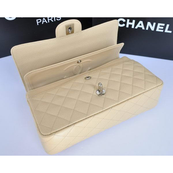 Chanel A1112 Flap Bag Original Caviar Leather Apricot