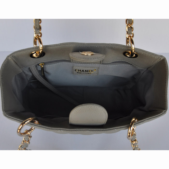 Chanel A50994 Grey Medium Shopping Bags Gold Hardware