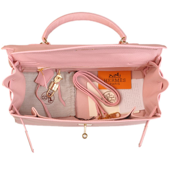 Hermes kelly 35CM clemence leather in Pink with Gold hardware