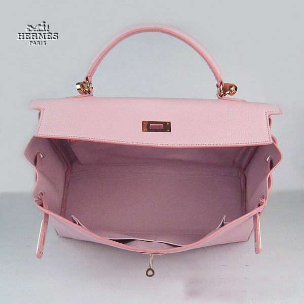 Hermes Kelly 35cm Togo Leather Bag Pink 6308 Gold Hardware