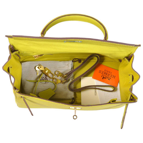 Hermes kelly 35CM Lemon yellow togo leather(Gold)