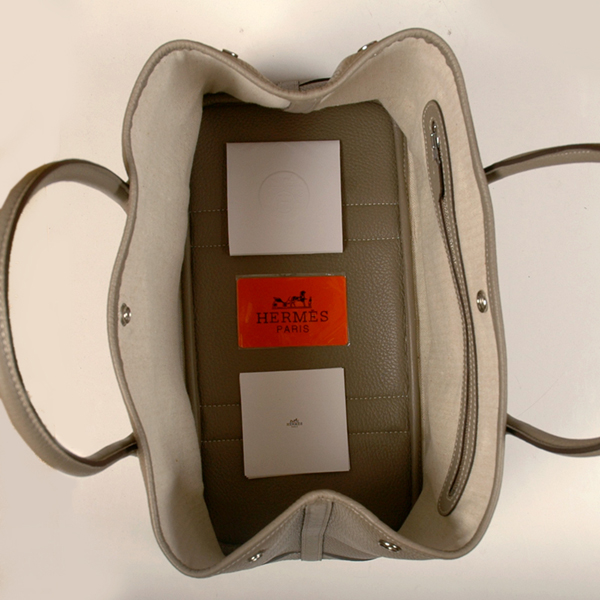 Hermes Garden party bag clemence leather in Dark Grey