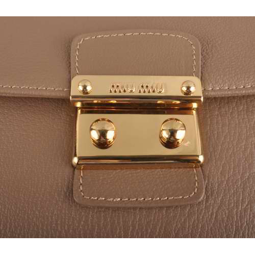 Miu Miu Tote Handbags Calf Leather 7430 Coffee