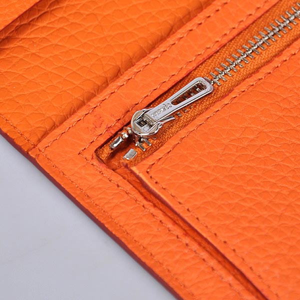 Hermes 2 flod original leather wallet in Orange