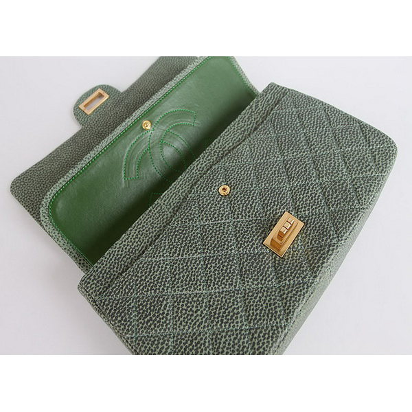 Chanel Flap Bag Quilted Ancient-Green Leather with Gold Chain